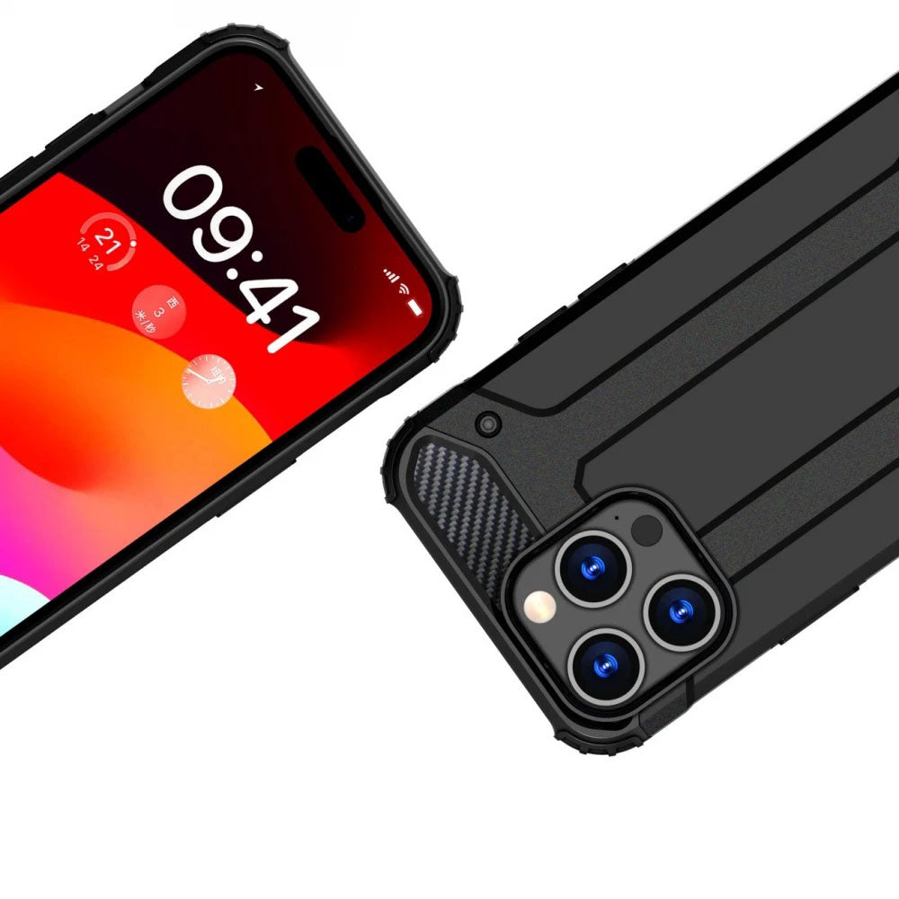 Custodia per Xiaomi Redmi Note 14 Pro 4G, Techsuit, Hybrid Armor, Nera