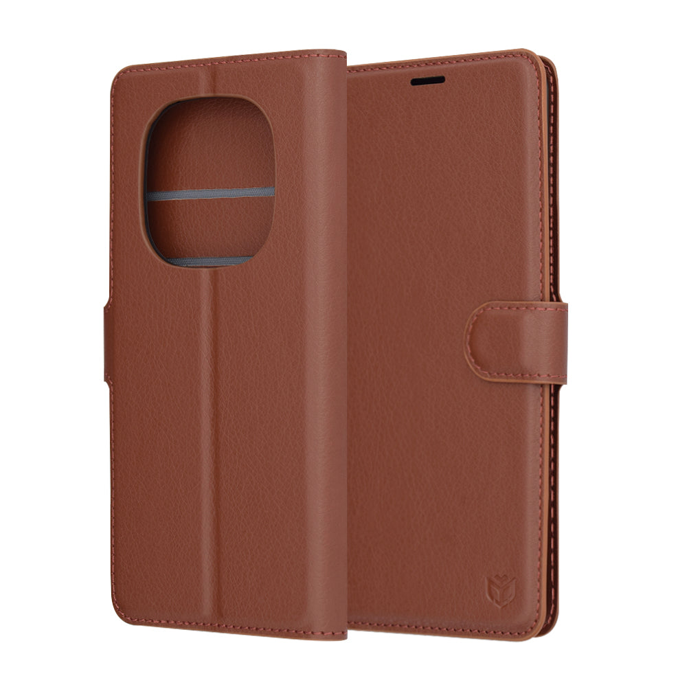 Custodia per Xiaomi Redmi Note 14 Pro 4G, Techsuit, Leather Folio, Marrone
