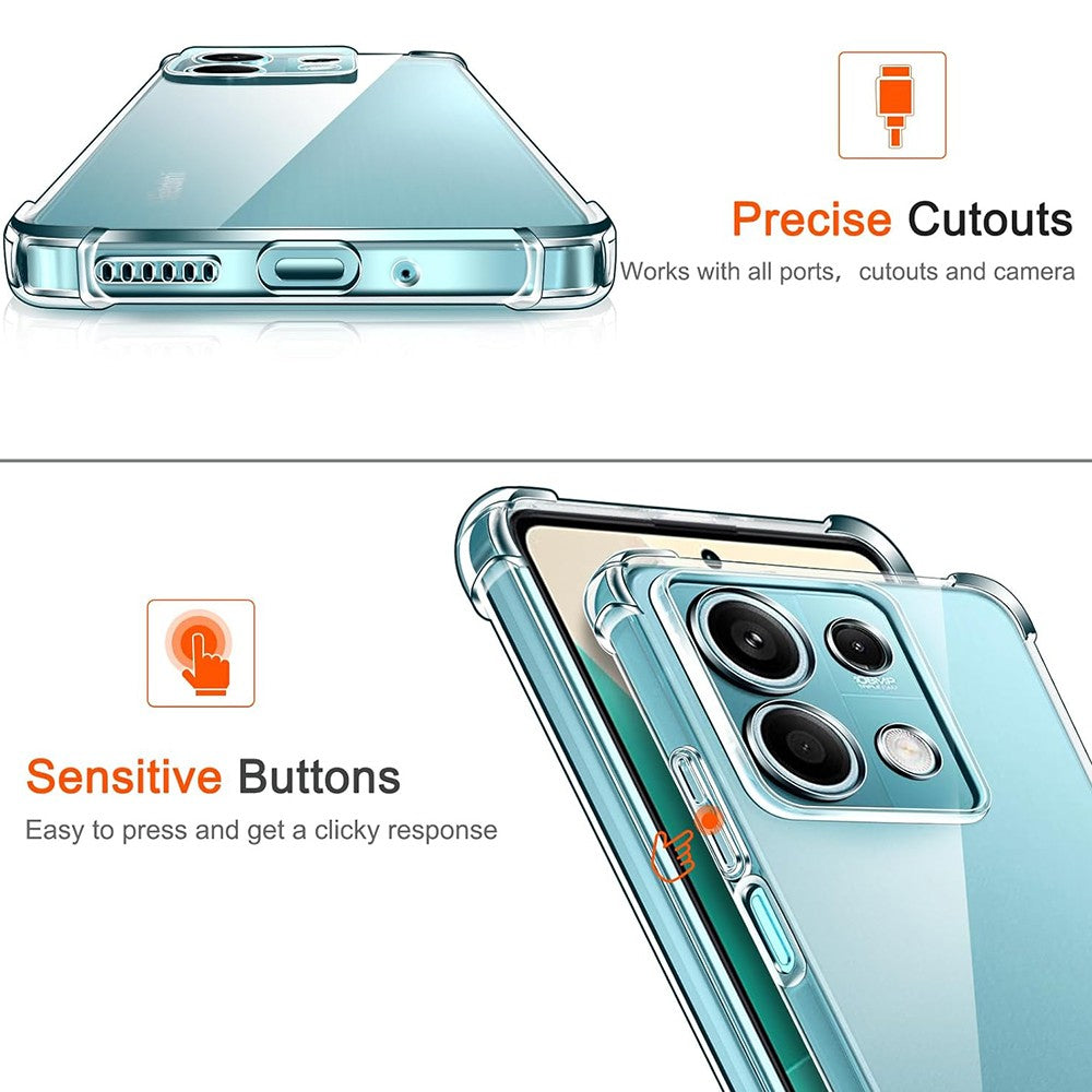 Custodia per Xiaomi Redmi Note 14S, Techsuit, Shockproof Clear, Trasparente