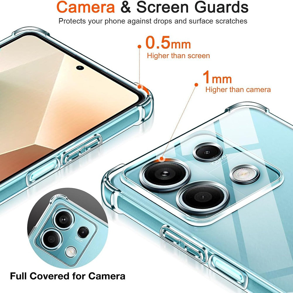 Custodia per Xiaomi Redmi Note 14S, Techsuit, Shockproof Clear, Trasparente