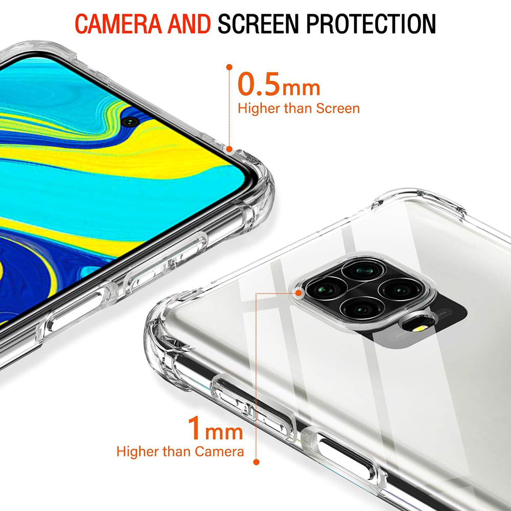 Custodia per Xiaomi Redmi Note 9S / Note 9 Pro / Note 9 Pro Max, Techsuit, Shockproof Clear, Trasparente