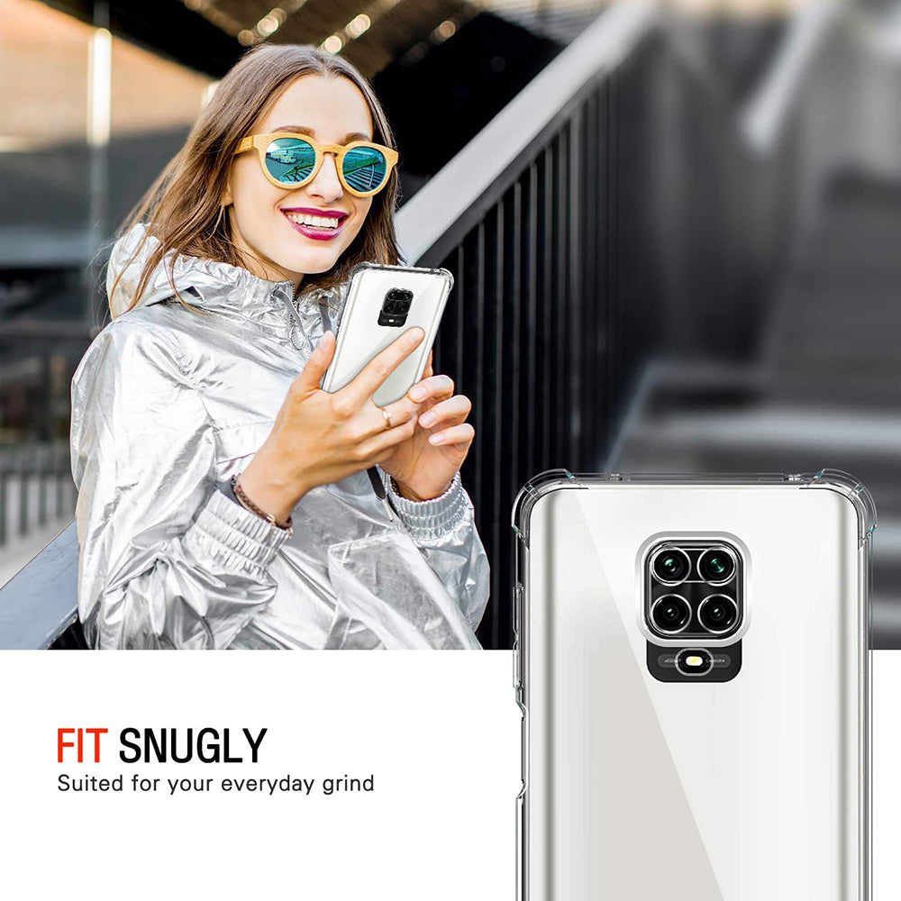 Custodia per Xiaomi Redmi Note 9S / Note 9 Pro / Note 9 Pro Max, Techsuit, Shockproof Clear, Trasparente