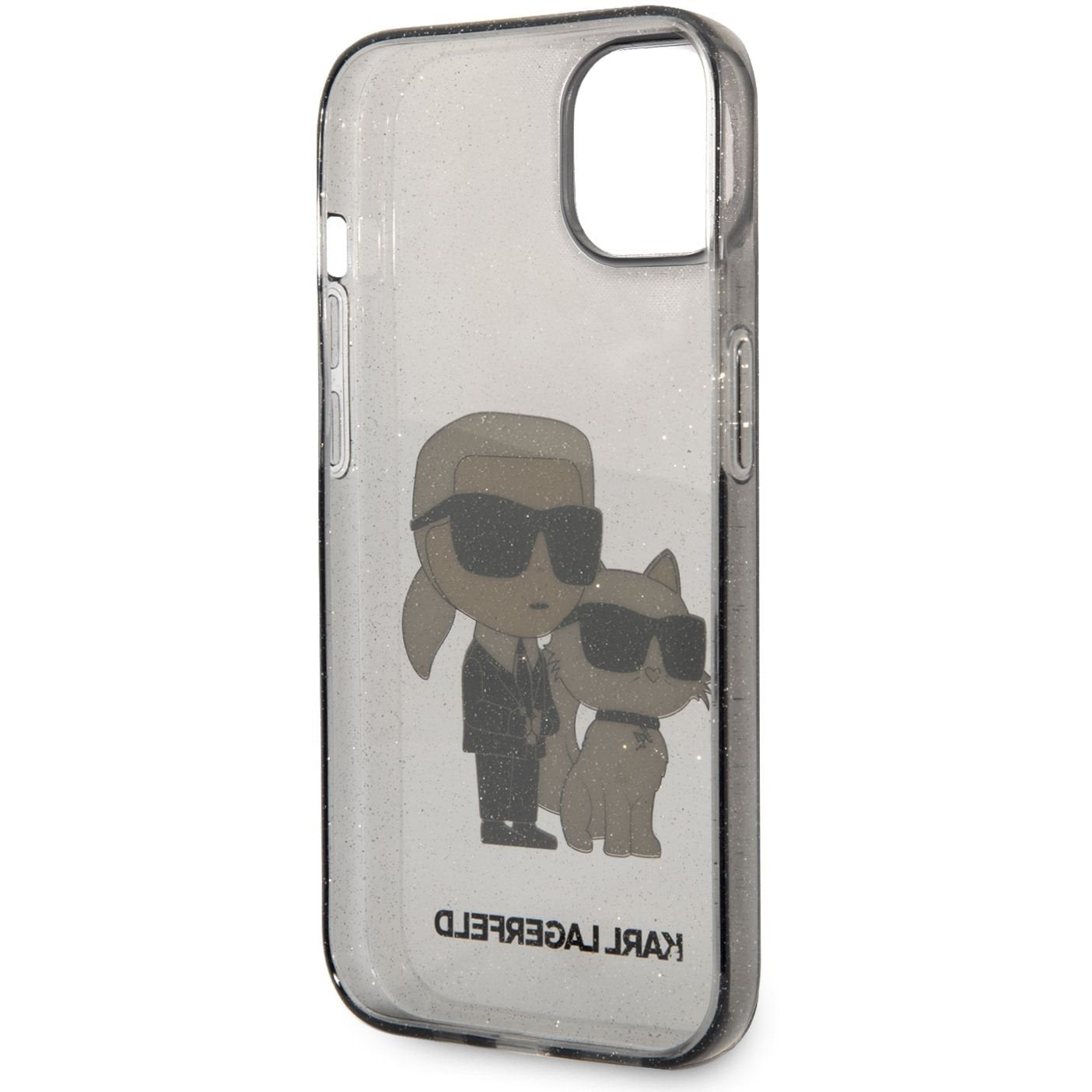 Custodia per Apple iPhone 14 Plus, Karl Lagerfeld, IML Glitter Karl and Choupette NFT, Nera