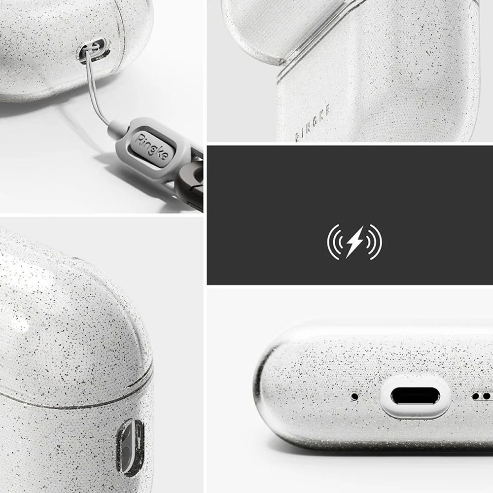 Custodia Ringke Air Glitter per Apple AirPods Pro 3, Trasparente