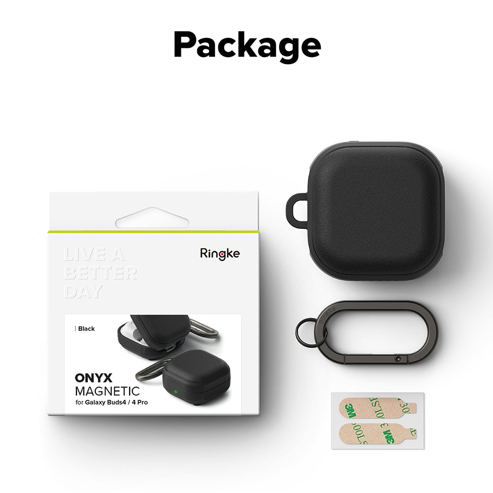 Custodia Ringke Onyx Magnetic per Samsung Galaxy Buds4 / Buds4 Pro, Nera