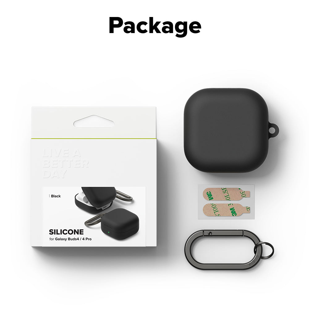 Custodia Ringke per Samsung Galaxy Buds4 / Buds4 Pro, Nera