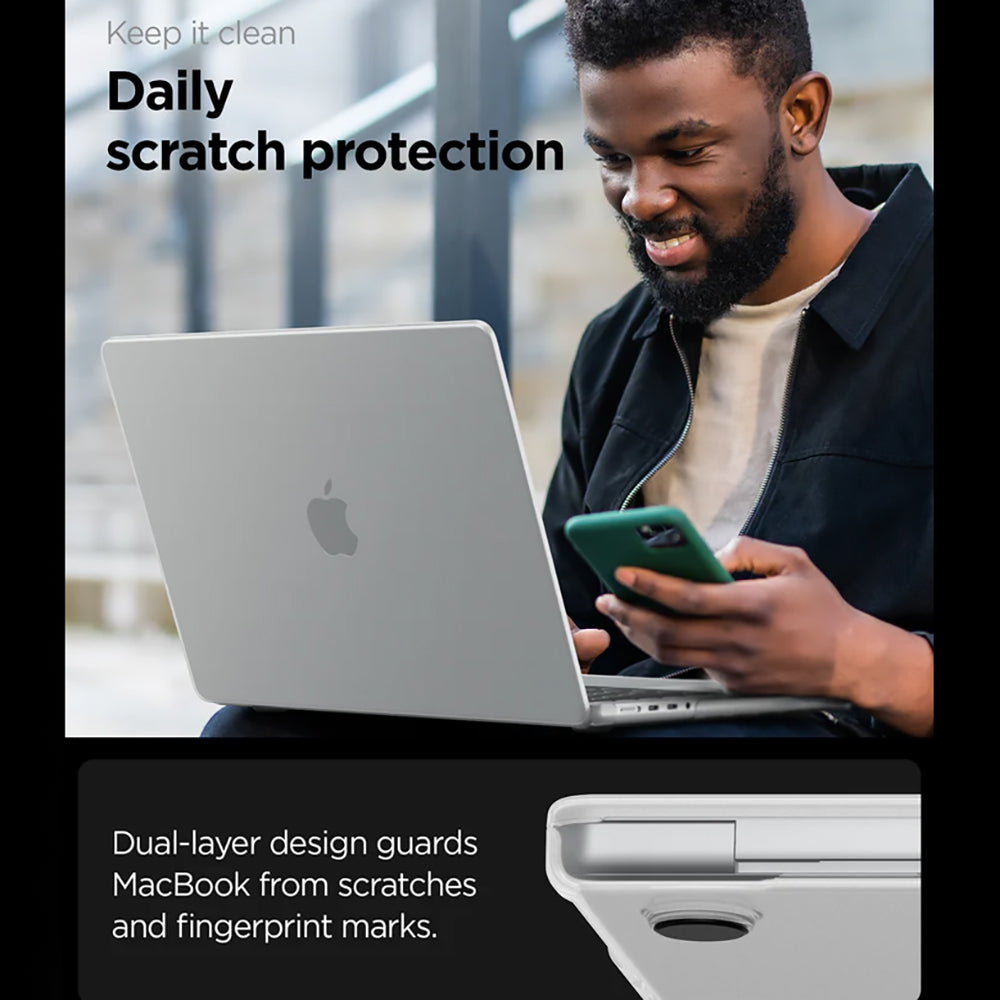 Custodia Spigen Airskin per Apple MacBook Pro 16 pollici (2026) / (2024) / (2023) / (2021), Trasparente Satinata ACS11526