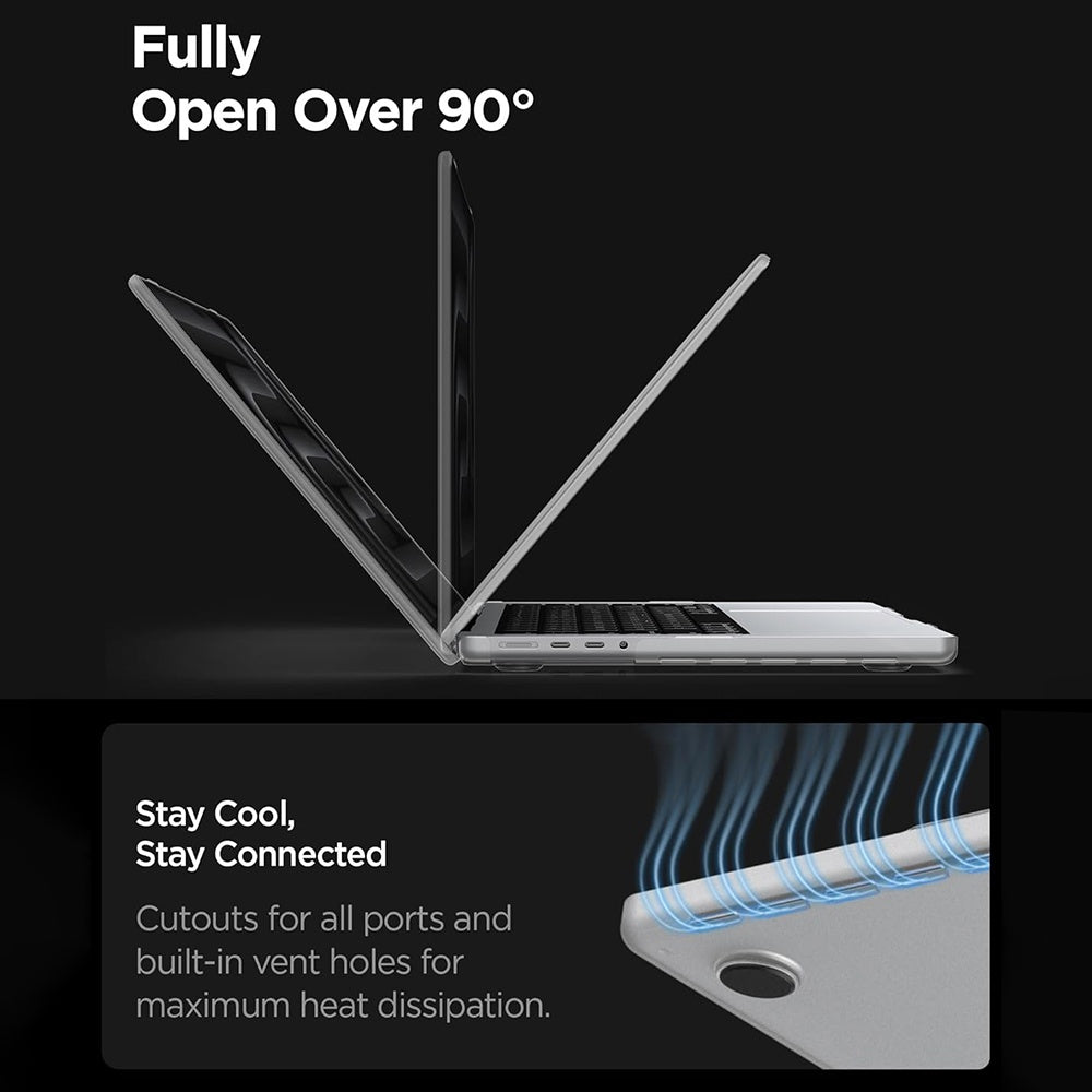 Custodia Spigen Airskin per Apple MacBook Pro 16 pollici (2026) / (2024) / (2023) / (2021), Trasparente Satinata ACS11526