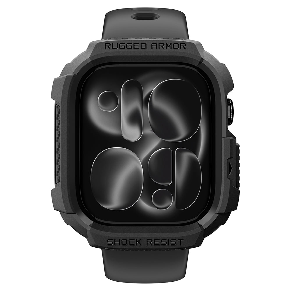 Custodia Spigen Rugged Armor per Apple Watch Series 12 42 mm, nera opaca ACS11877