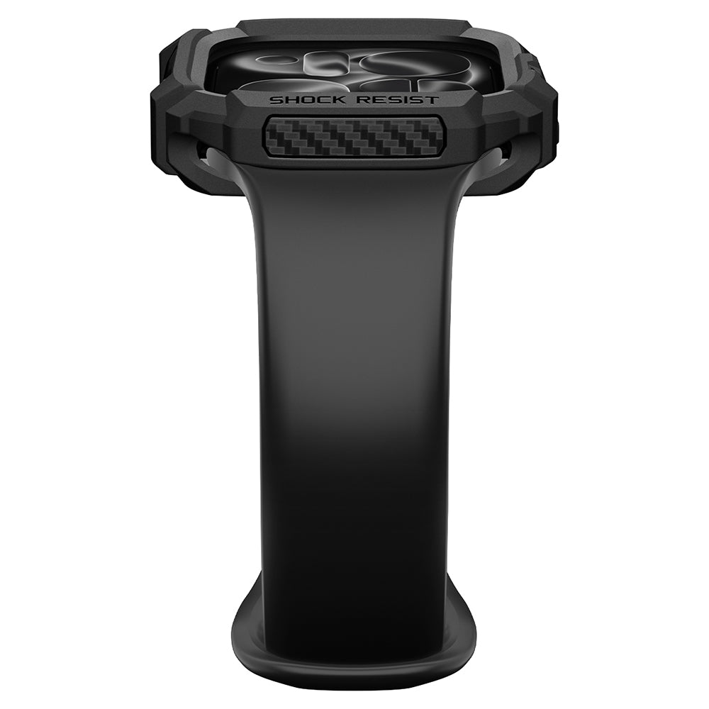 Custodia Spigen Rugged Armor per Apple Watch Series 12 42 mm, nera opaca ACS11877