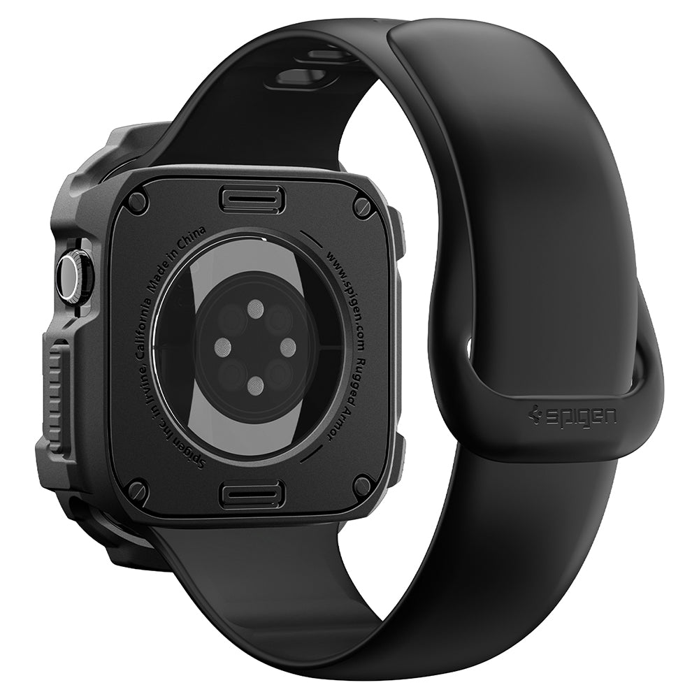 Custodia Spigen Rugged Armor per Apple Watch Series 12 42 mm, nera opaca ACS11877