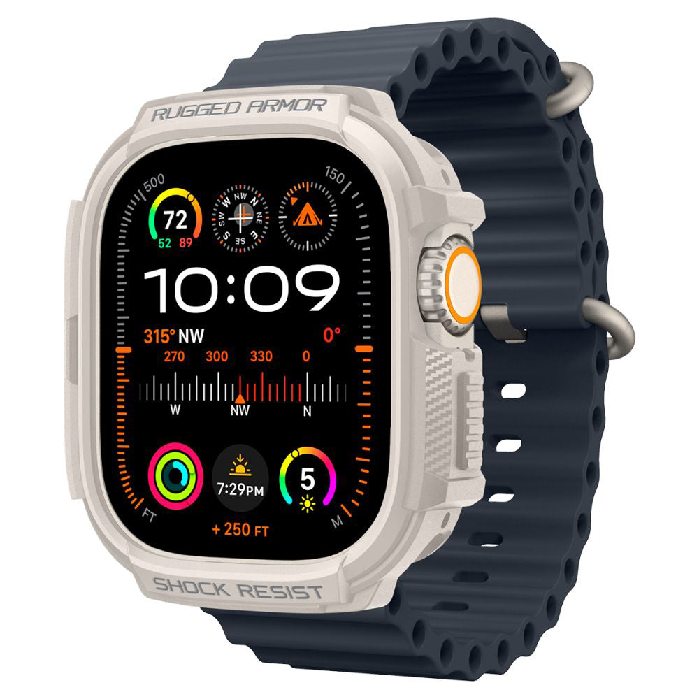 Custodia Spigen Rugged Armor per Apple Watch Ultra Series, Beige ACS07381