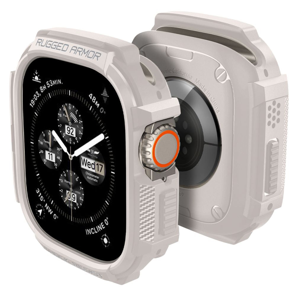 Custodia Spigen Rugged Armor per Apple Watch Ultra Series, Beige ACS07381