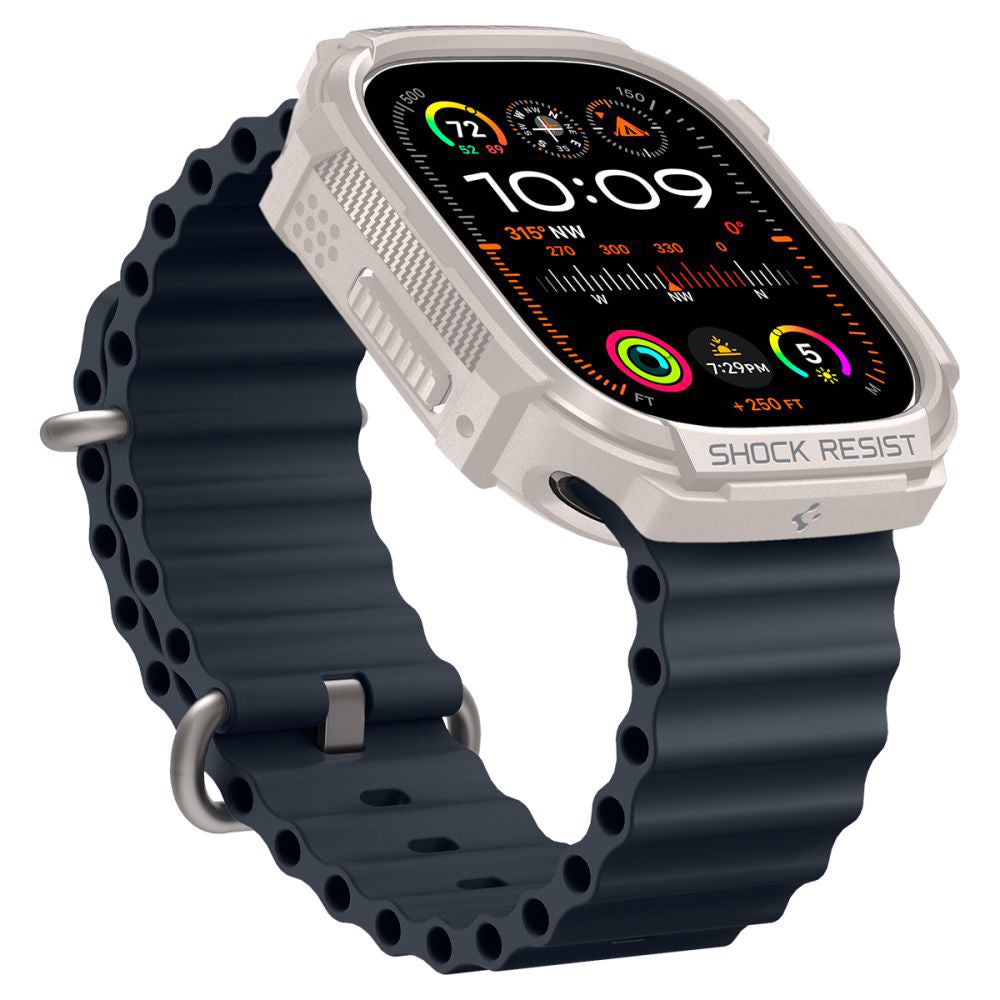 Custodia Spigen Rugged Armor per Apple Watch Ultra Series, Beige ACS07381