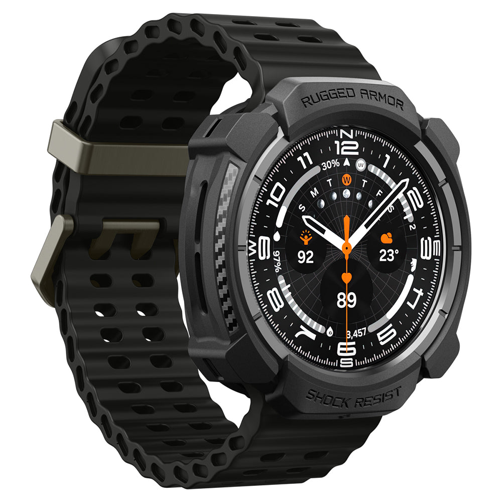 Custodia Spigen Rugged Armor per Samsung Galaxy Watch Ultra2, Nera Opaca ACS11611