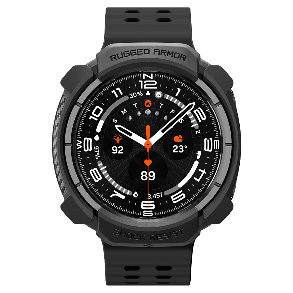Custodia Spigen Rugged Armor per Samsung Galaxy Watch Ultra2, Nera Opaca ACS11611