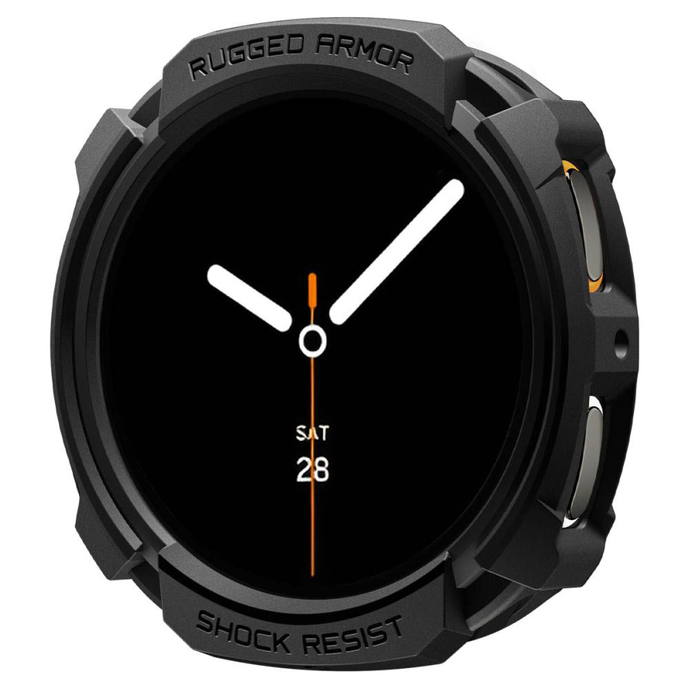 Custodia Spigen Rugged Armor per Samsung Galaxy Watch8 44mm, Nero Opaco ACS10006