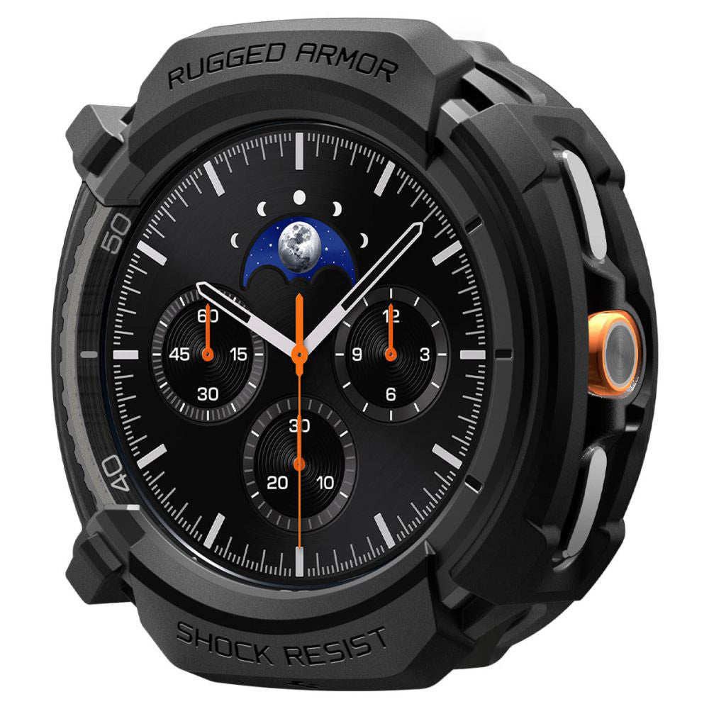Custodia Spigen Rugged Armor per Samsung Galaxy Watch8 Classic, Opaca Nera ACS10012