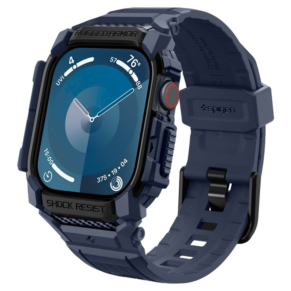 Custodia Spigen Rugged Armor Pro per Apple Watch Series 10 / 11 46mm, Blu Navy