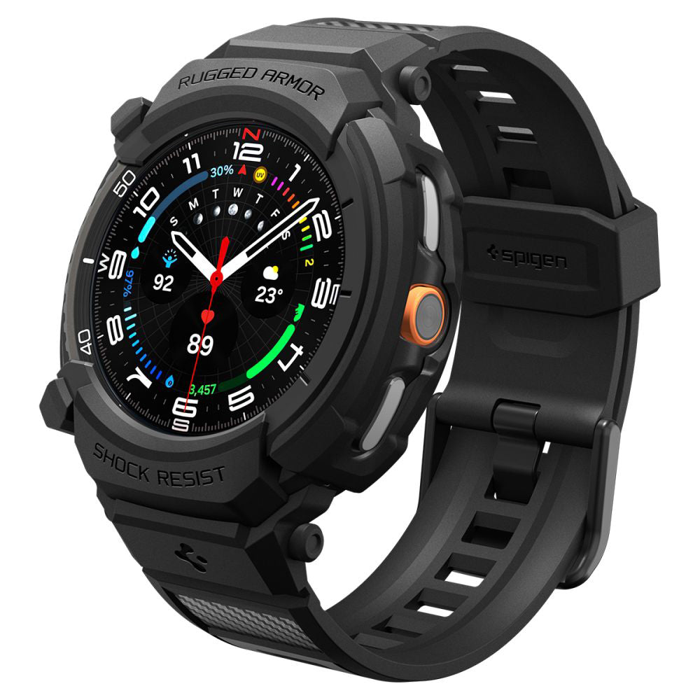 Custodia Spigen Rugged Armor Pro per Samsung Galaxy Watch8 Classic, Nera Opaca ACS10013