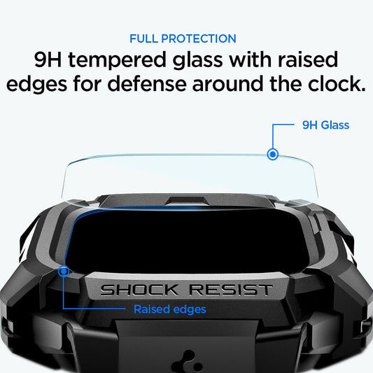 Custodia Spigen Rugged Armor Pro con protezione per lo schermo per Apple Watch Ultra Series, nera ACS12053