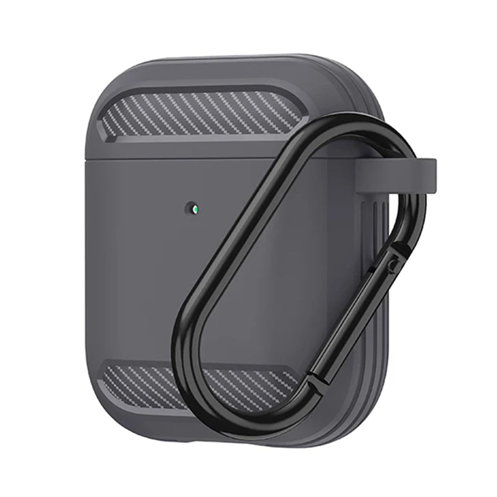 Custodia Techsuit Carbon per Apple AirPods Gen 2 / Gen 1, Grigio