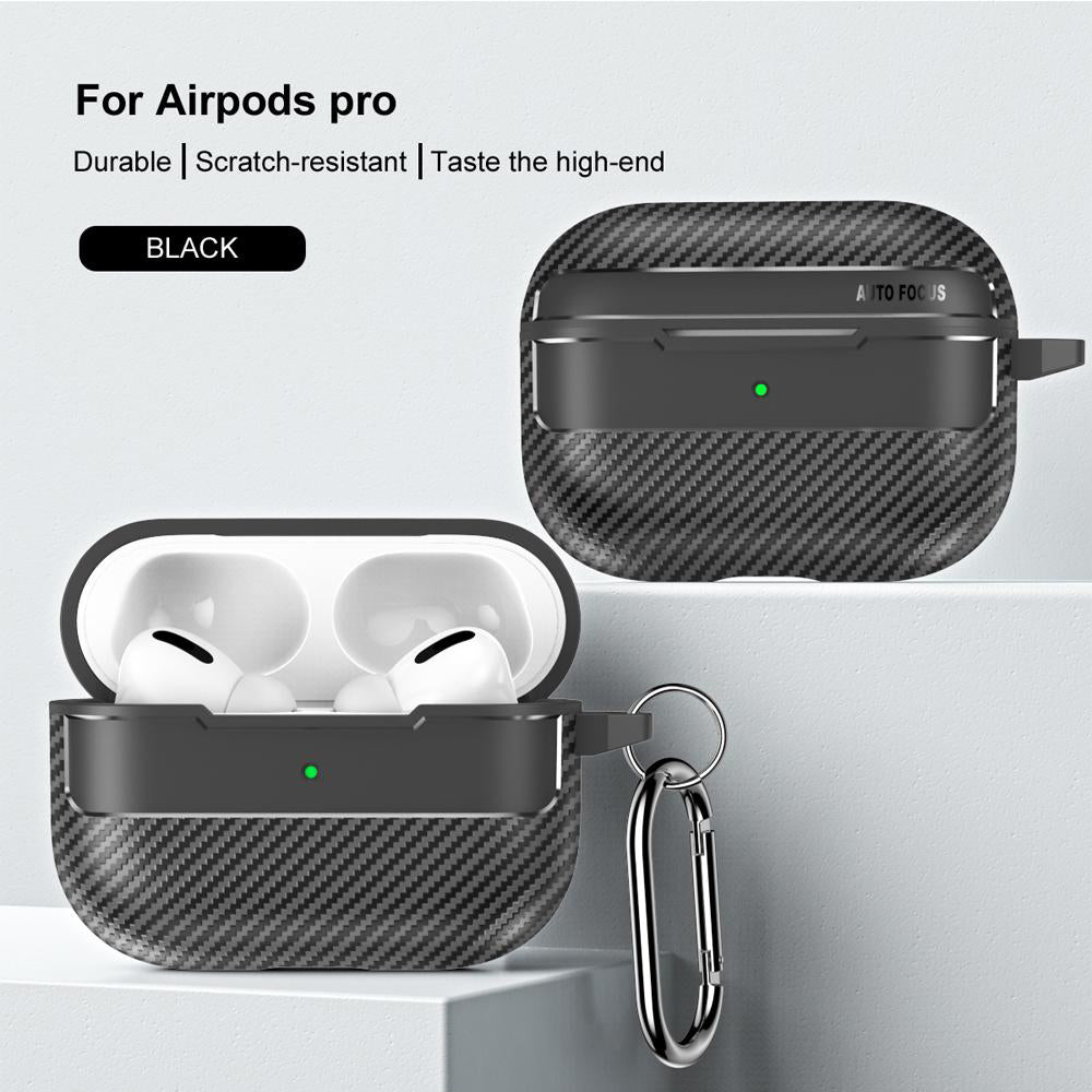 Techsuit CarbonFiber Case for Apple AirPods Pro Series, Black