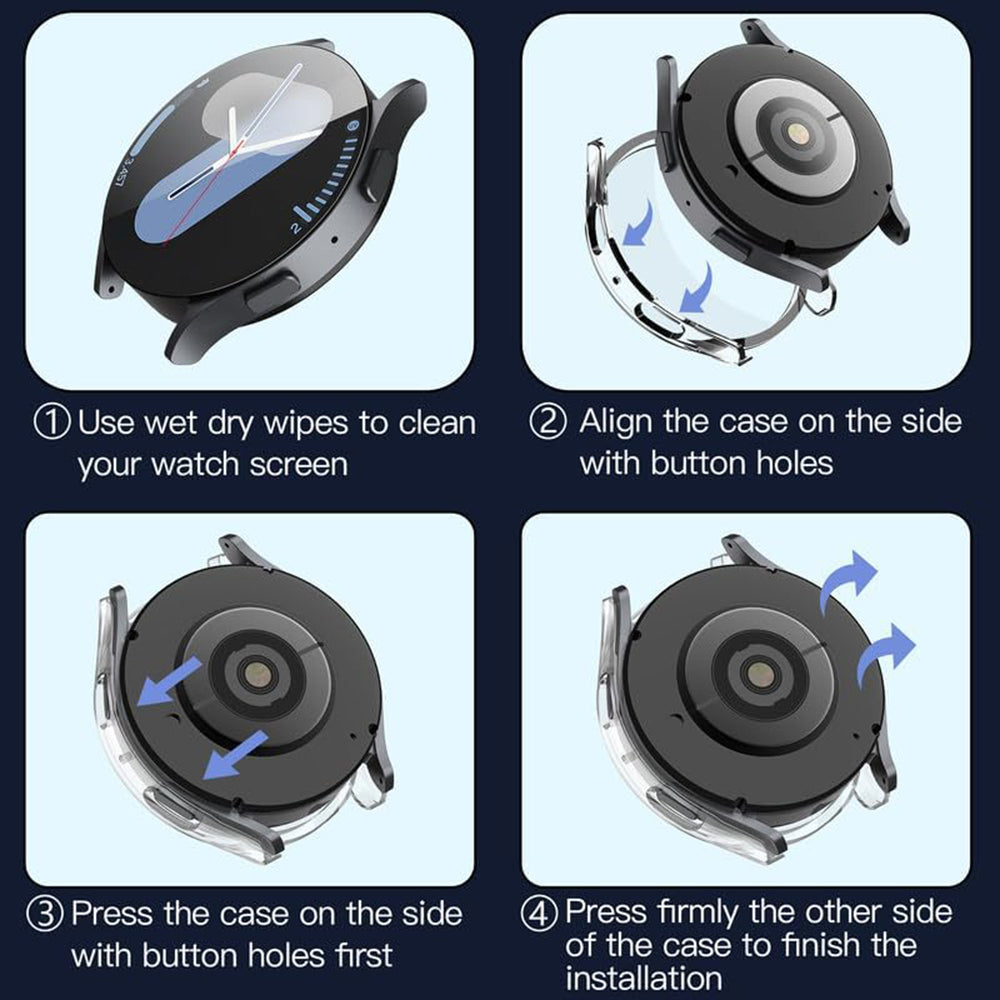 Custodia Techsuit Defense360 Pro per Samsung Galaxy Watch7 44mm, Trasparente