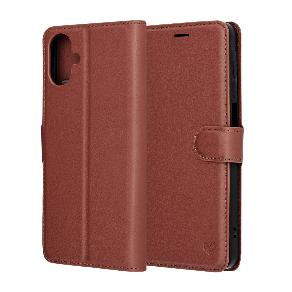 Custodia per Samsung Galaxy A07 4G A075, Techsuit, Leather Folio, Marrone