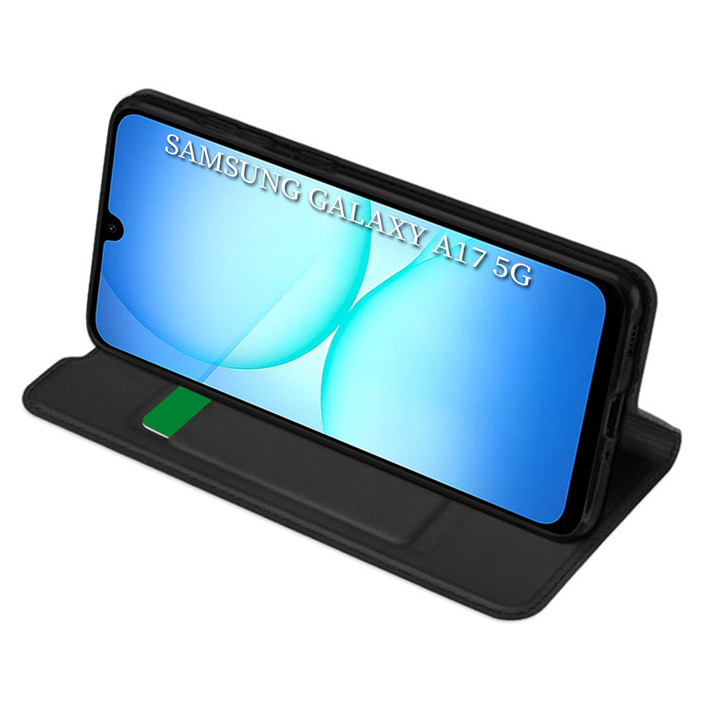 Custodia per Samsung Galaxy A18 5G A186 / A18 4G A185 / F17 / M17 / A17 4G A175, Techsuit, Magskin Book, Nera