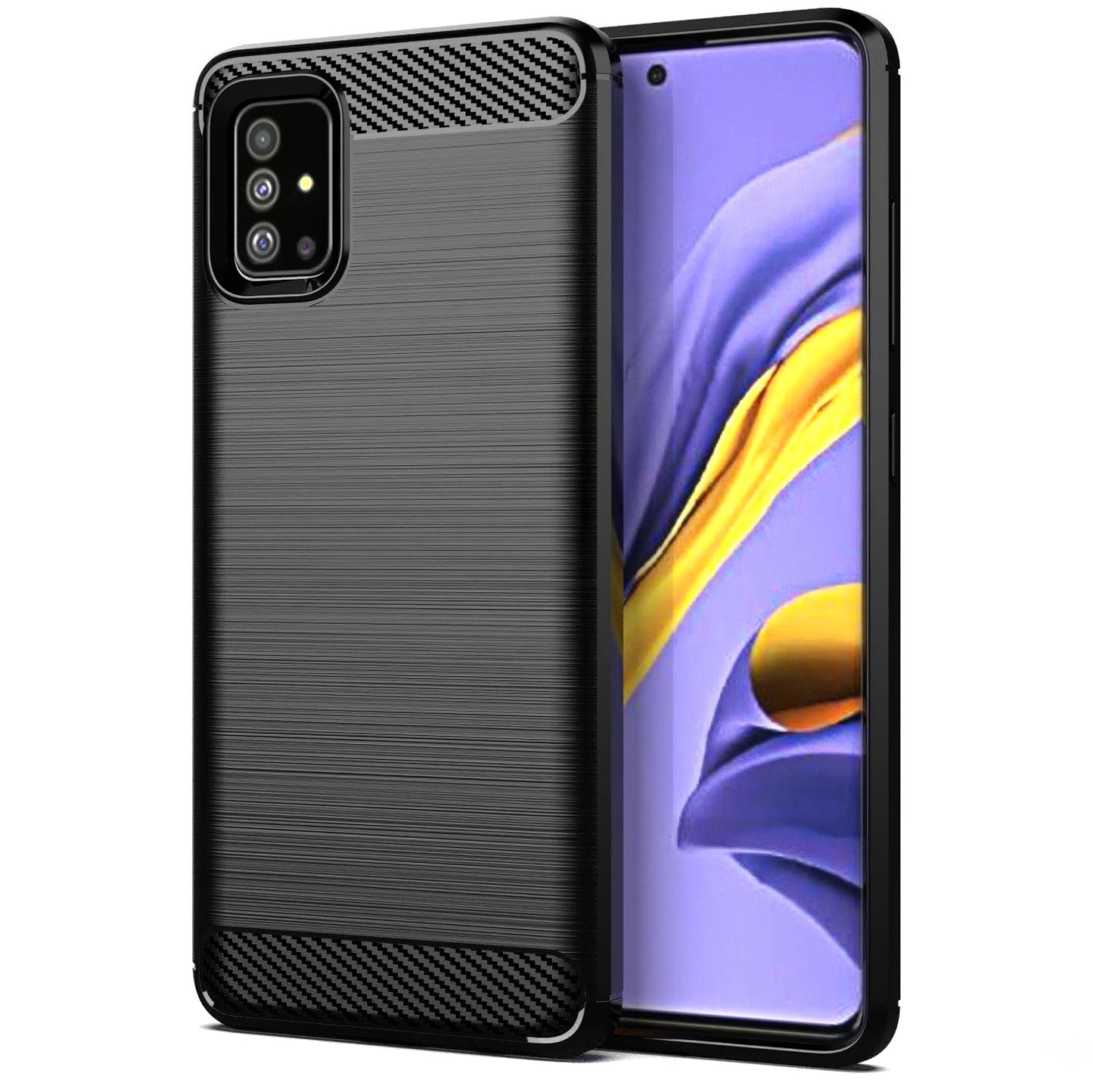 Custodia per Samsung Galaxy A51 A515, OEM, Carbonio, Nera
