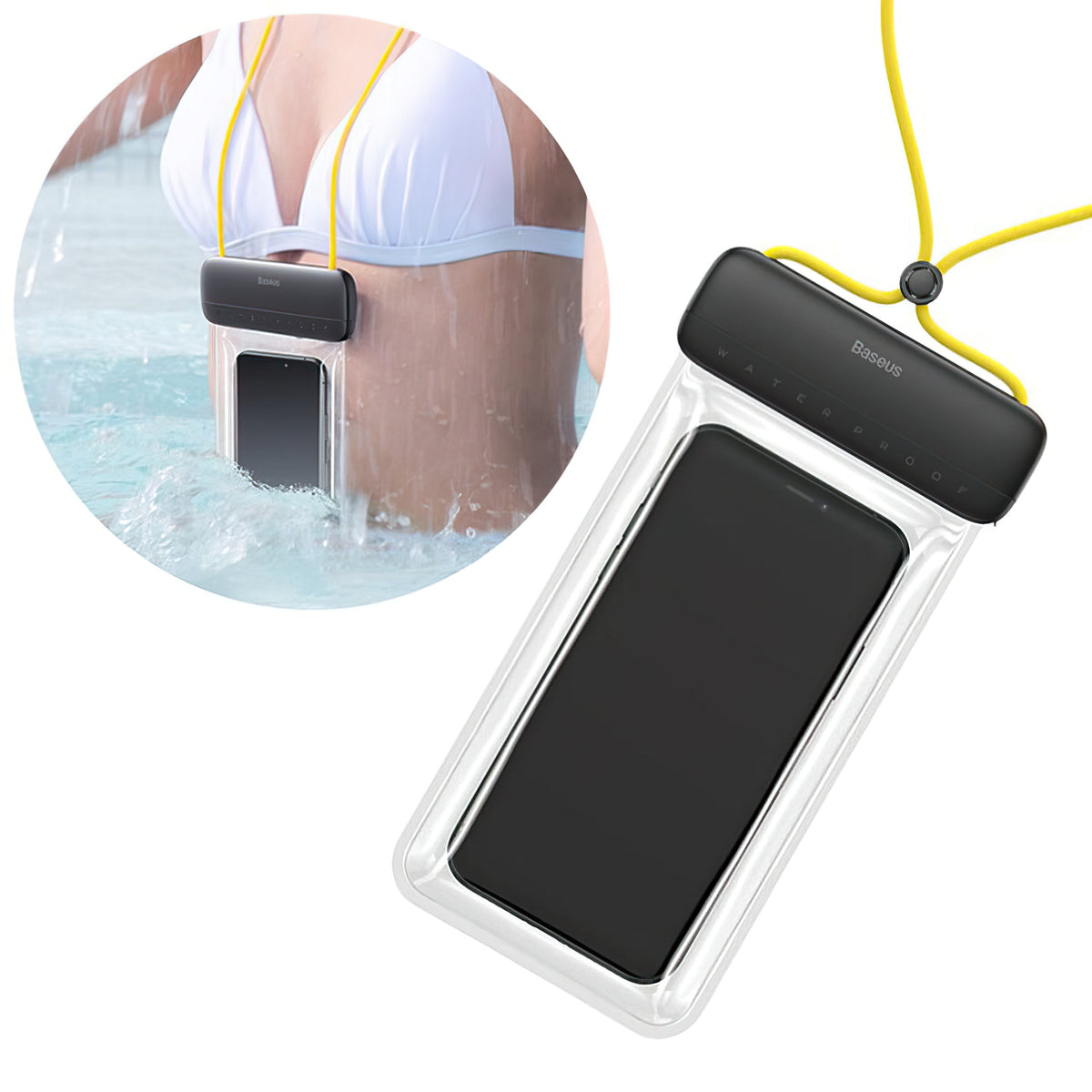 Custodia Universale Waterproof per Telefono, Baseus, Let's Go, Gialla ACFSD-DGY