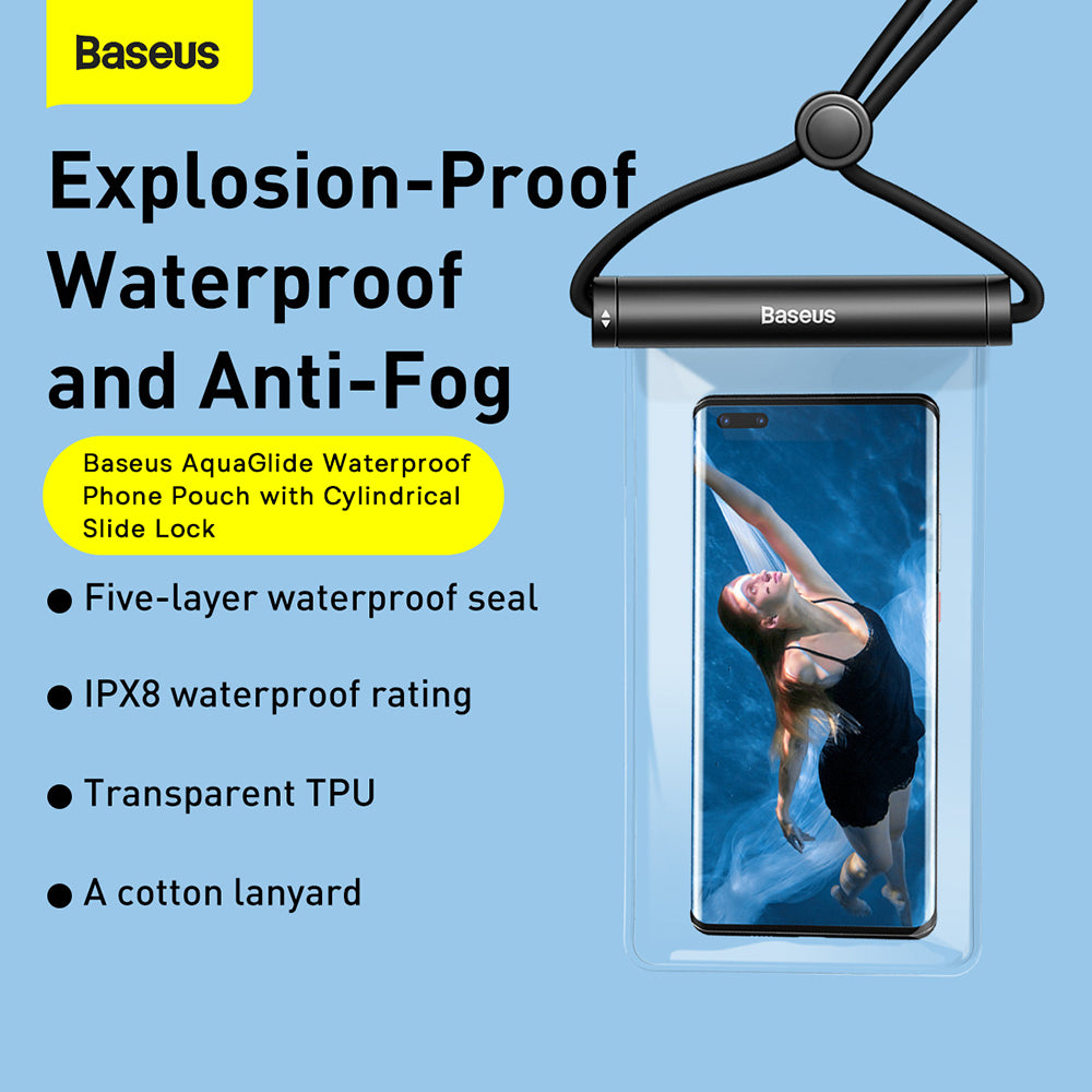 Custodia Universale Waterproof, Baseus, AquaGlide Cylindrical, Bianca P60263701213-00