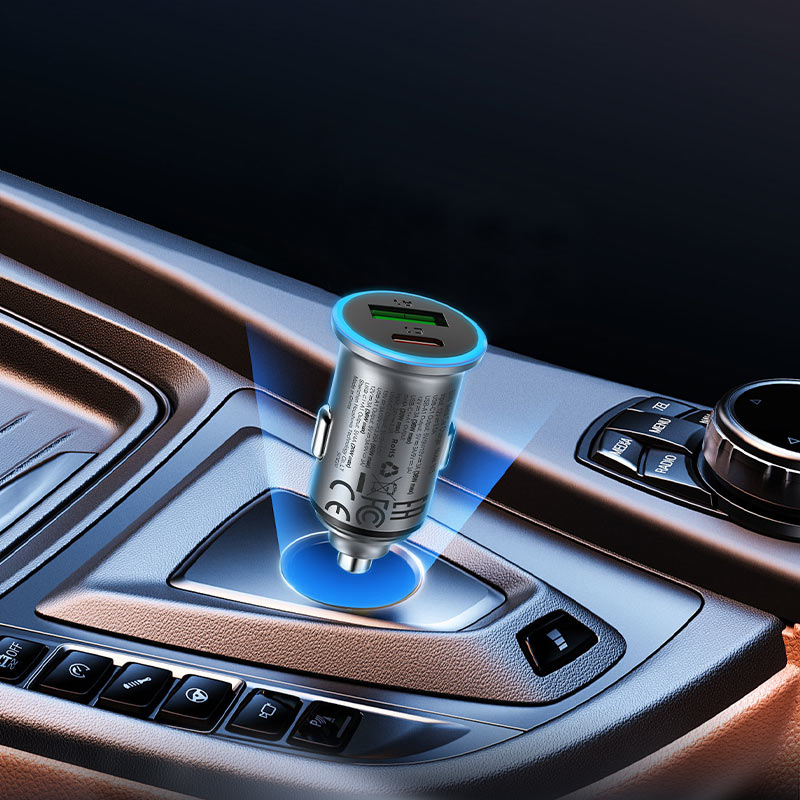 Caricabatterie Auto Acefast B15, 65W, 3.25A, 1 X USB-A - 1 x USB-C, Grigio