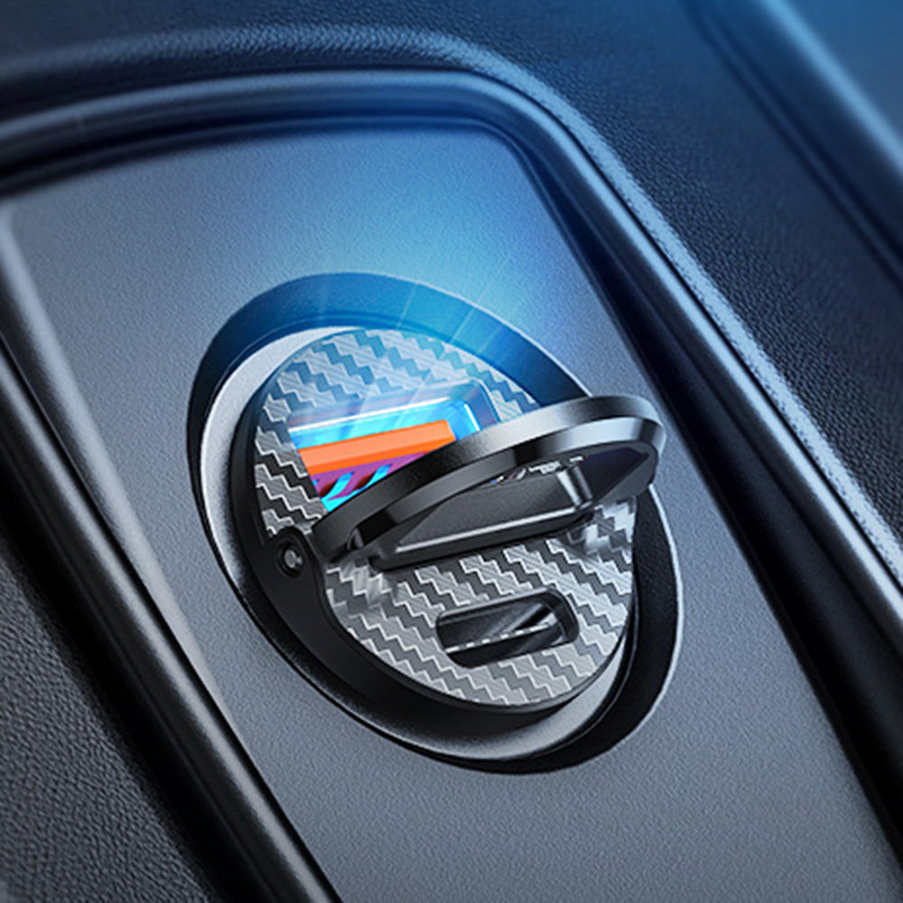 Caricabatterie Auto Ainope, 30W, 5A, 1 x USB-A - 1 x USB-C, Nero