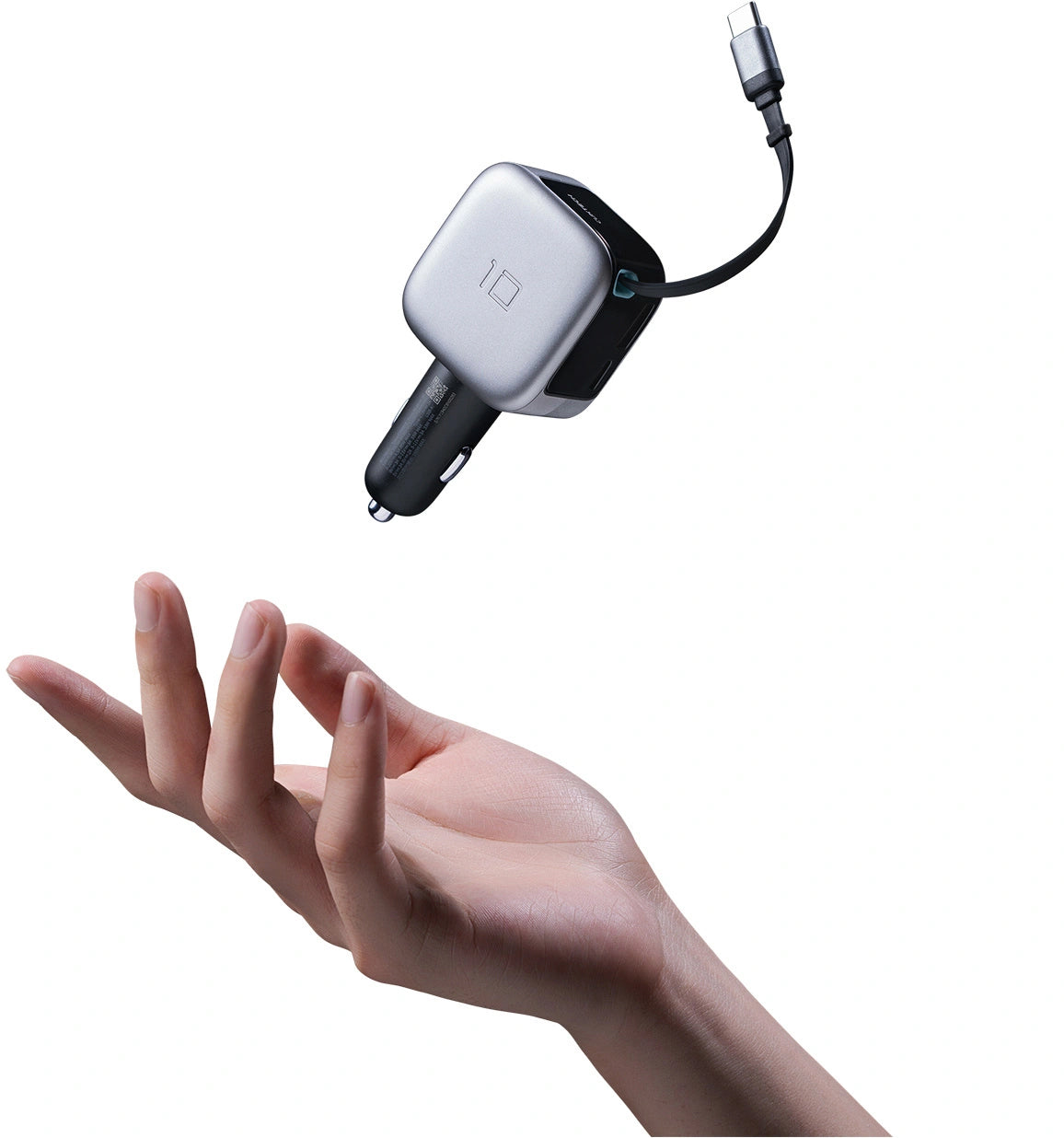 Caricatore Auto Con Cavo USB-C Cuktech CC903P Display, 100W, 5A, 1 x USB-A - 1 x USB-C, Grigio