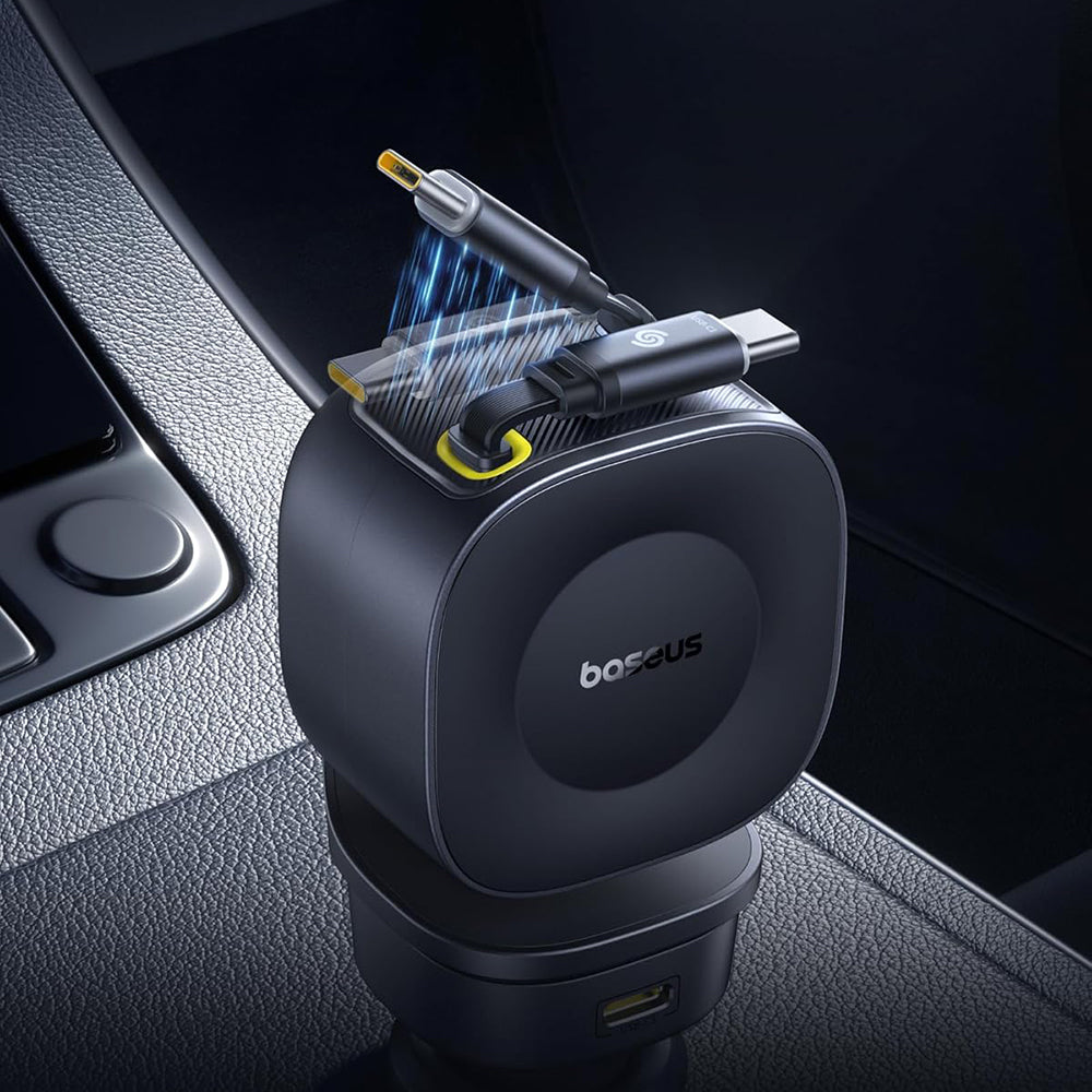 Caricabatterie Auto con Cavo USB-C Baseus PrimeTrip VR2 Max, 163W, 3A, 1 x USB-A - 1 x USB-C, Nero P10162701313-00