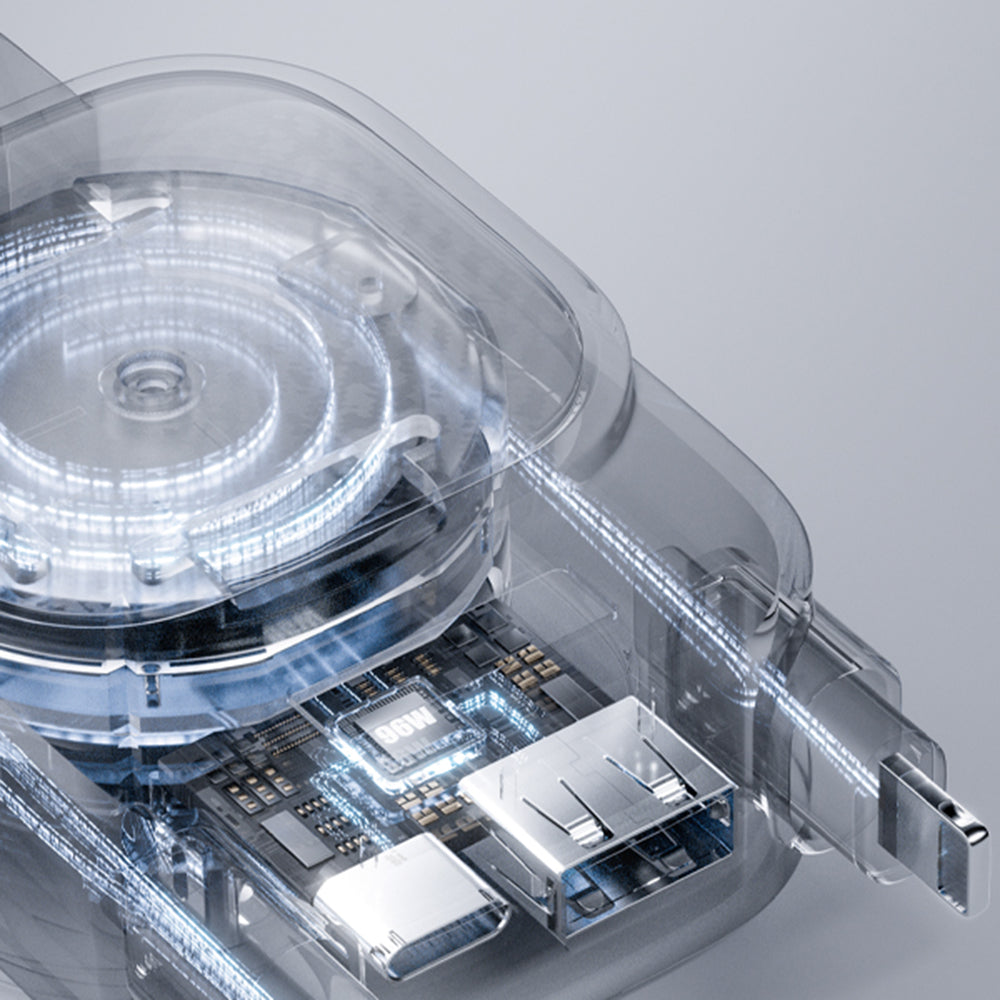 Caricabatterie Auto Con Cavo USB-C / Lightning Lisen Display, 96W, 3A, 1 x USB-A - 1 x USB-C, Nero YL0224080017