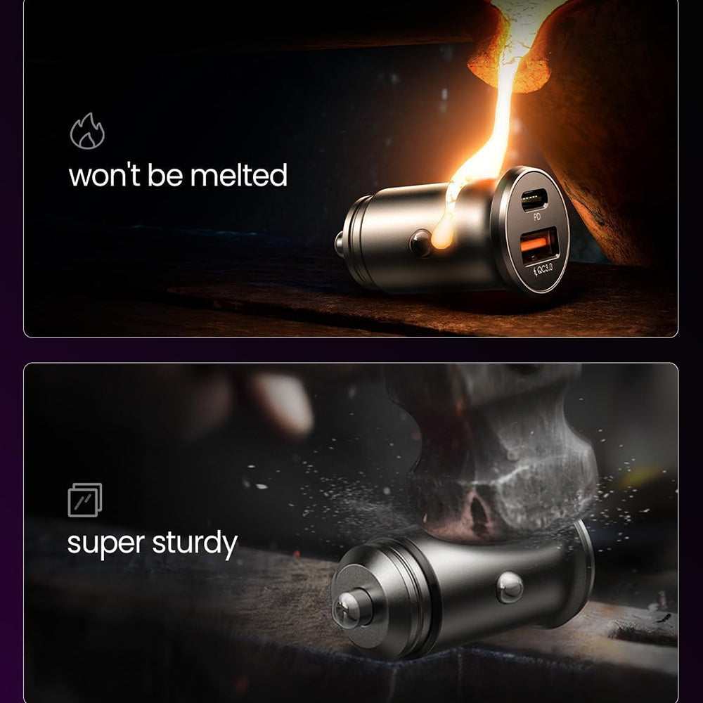 Caricabatterie Auto Lisen, 36W, 3A, 1 x USB-A - 1 x USB-C, Set 2 pezzi, Nero YL0223080038