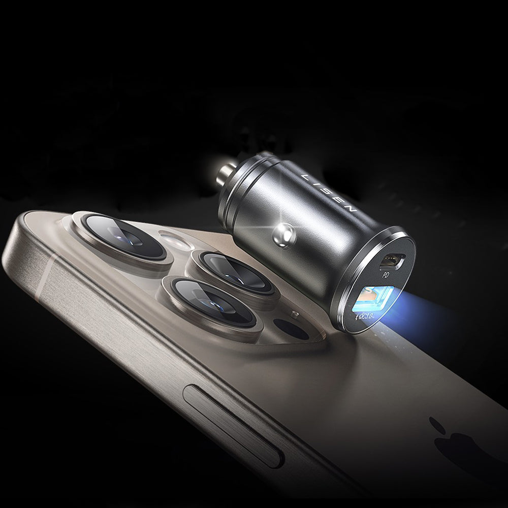 Caricabatterie Auto Lisen, 36W, 3A, 1 x USB-A - 1 x USB-C, Set 2 pezzi, Nero YL0223080038