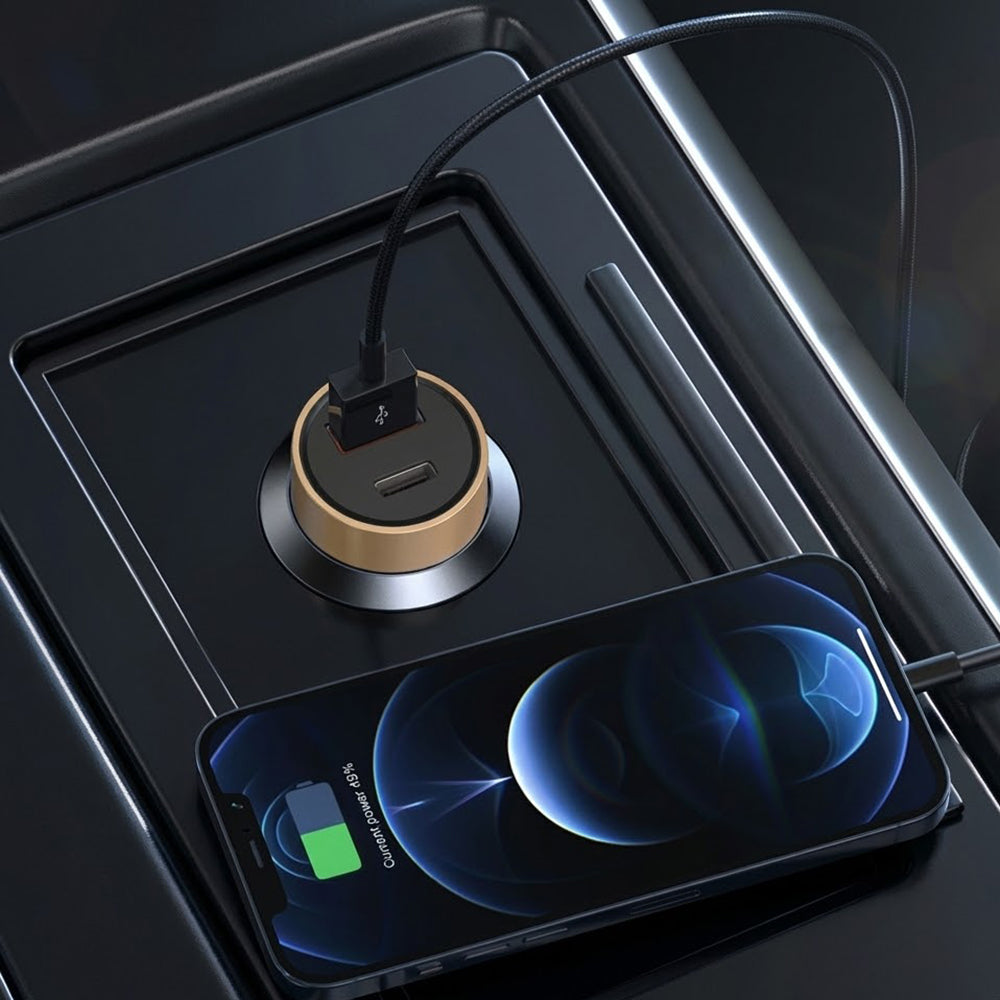 Caricabatterie Auto Lito IN-C04, 52W, 3A, 1 x USB-A - 1 x USB-C, Nero