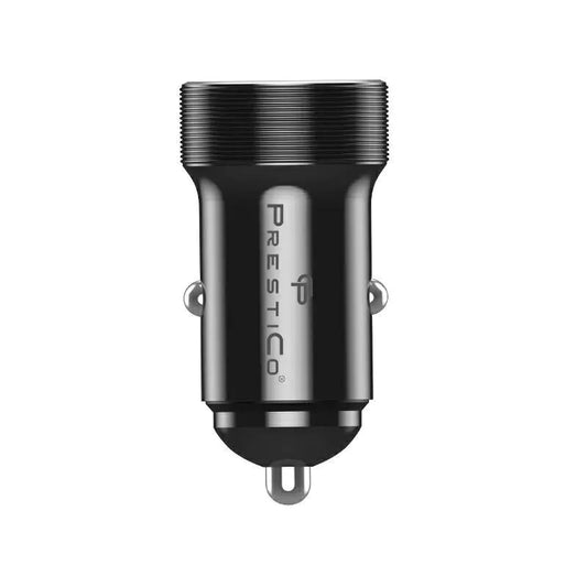Caricabatterie Auto Prestico K2A, 20W, 3A, 1 x USB-A - 1 x USB-C, Nero