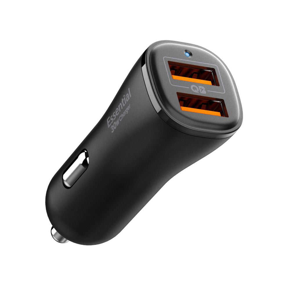 Caricabatterie Auto Spigen EV302 Essential, 30W, 3A, 2 x USB-A, Nero