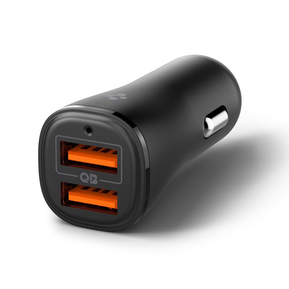 Caricabatterie Auto Spigen EV302 Essential, 30W, 3A, 2 x USB-A, Nero