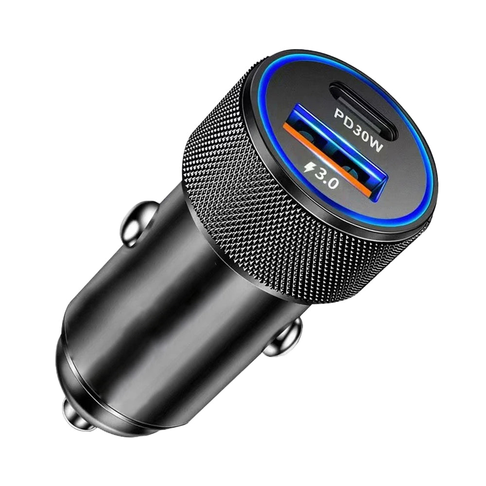 Caricabatterie Auto Techsuit C2 VoltDuo, 30W, 3A, 1 x USB-A - 1 x USB-C, Nero