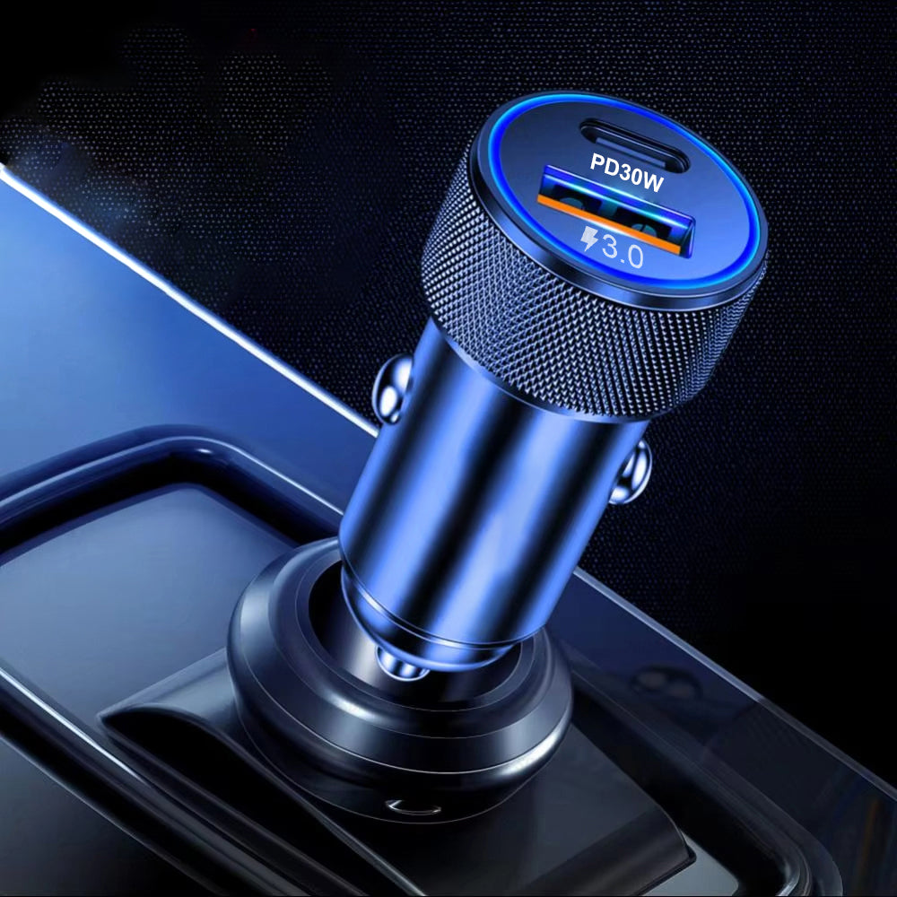 Caricabatterie Auto Techsuit C2 VoltDuo, 30W, 3A, 1 x USB-A - 1 x USB-C, Nero