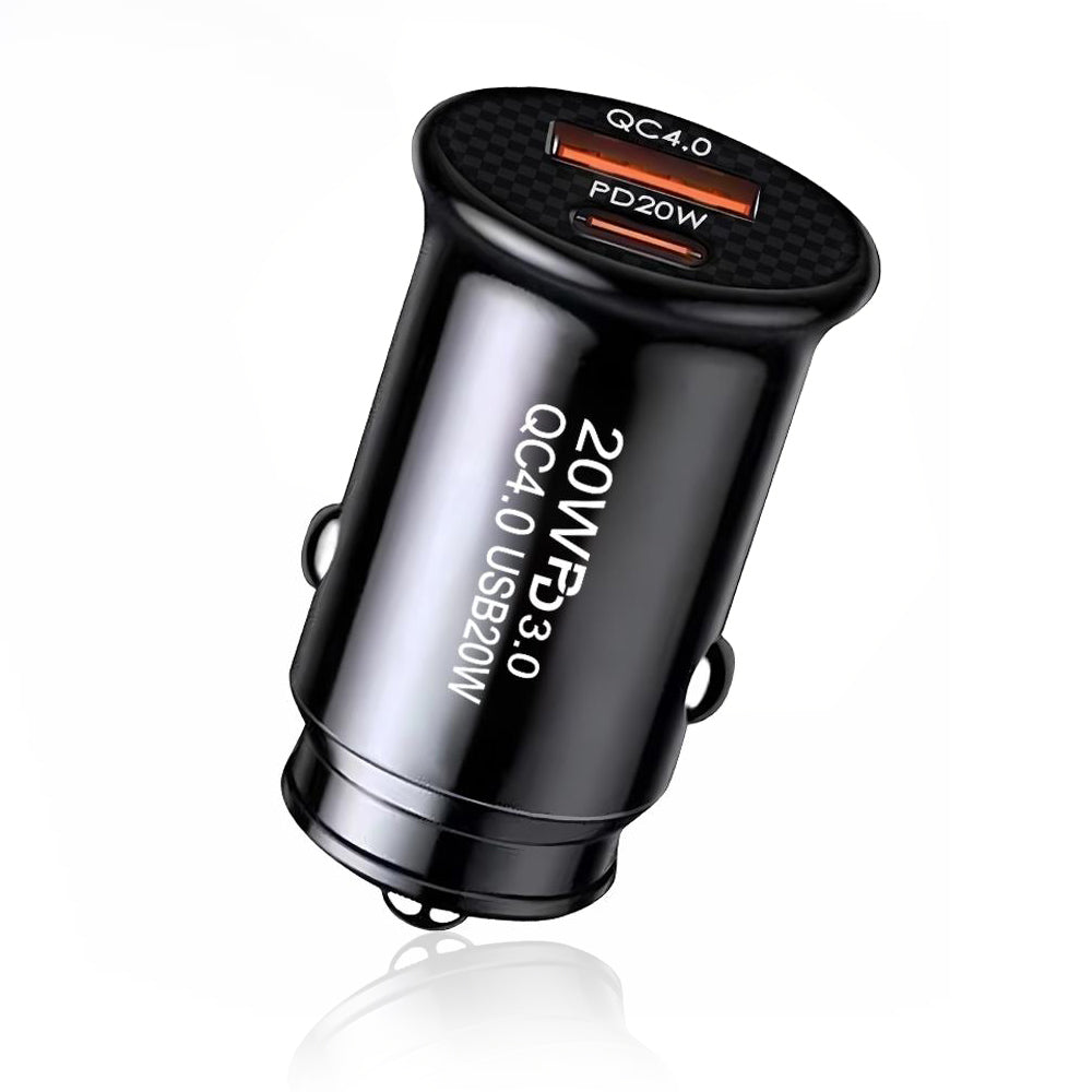 Caricabatterie Auto Techsuit C4 MiniFuseX, 20W, 3A, 1 x USB-A - 1 x USB-C, Nero