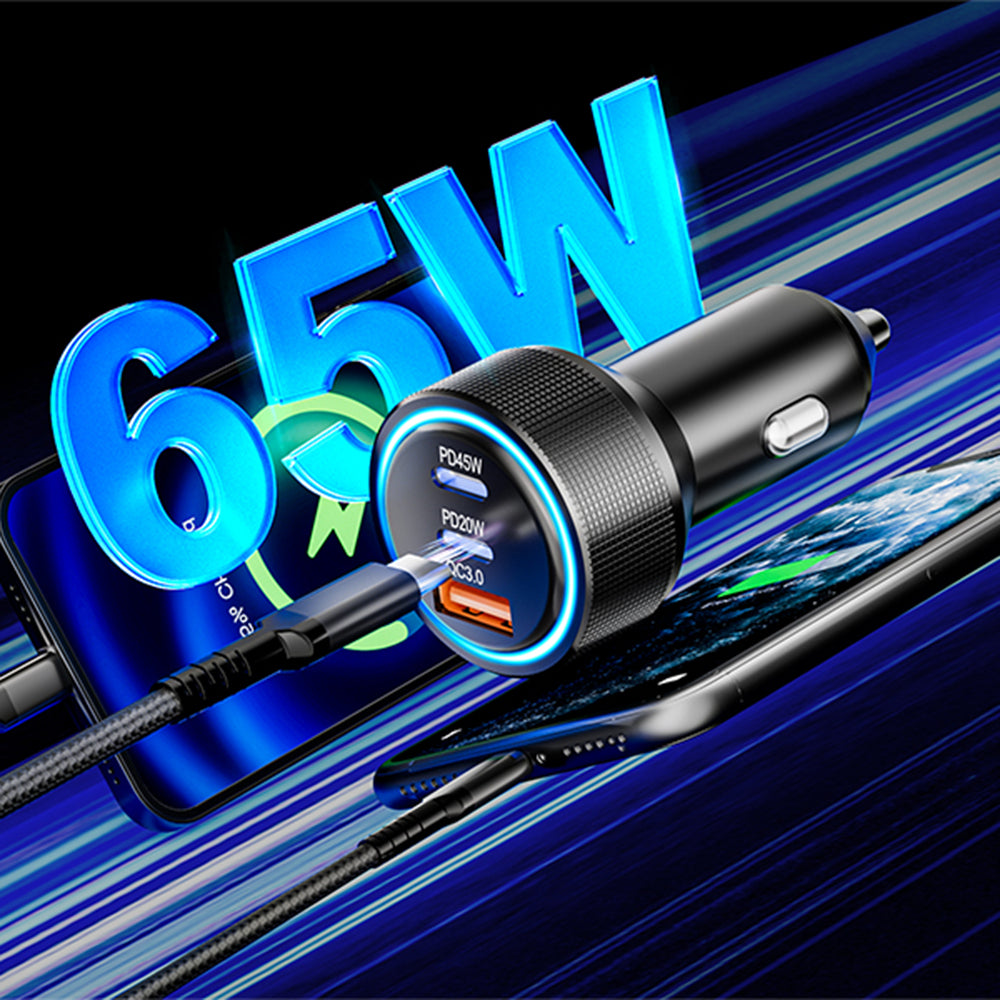 Caricabatterie Auto Techsuit C6 DriveBoost, 60W, 3A, 1 x USB-A - 2 x USB-C, Argento