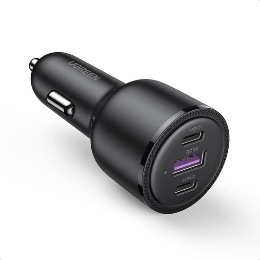 Caricabatterie da auto UGREEN CD239, 69W, 3,25A, 1 x USB-A - 2 x USB-C, Nero