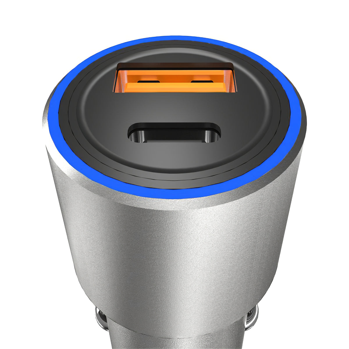 Caricatore Auto USB Dudao R4PQ, 1 X USB - 1 X USB Tipo-C, 22,5 W, Quick Charge - Power Delivery, Grigio